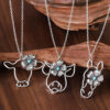 Wholesale Retro Geometric Hollow Flower Zodiac Pendant Necklace In Zinc Alloy Trendy Jewelry Accessory For Resale