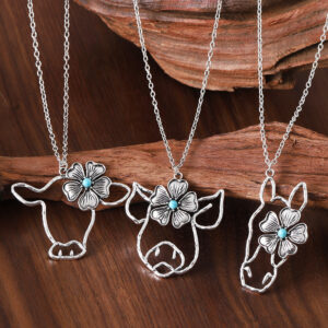 oly-f901440c8b39fce9f79ab37bde9c53f0 Wholesale Retro Geometric Hollow Flower Zodiac Pendant Necklace In Zinc Alloy Trendy Jewelry Accessory For Resale