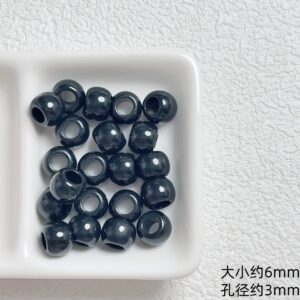 14-Black / Approximately 6mm in size and 3mm in diameter (sold by the piece)