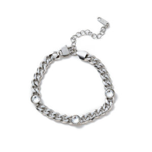 Diamond steel color bracelet