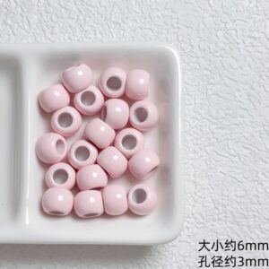 03-Light Pink / Approximately 10mm in size, with a hole diameter of approximately 5mm (sold by the piece).