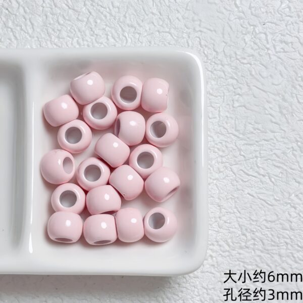 oly-f940a9257f89acb72dab0005c800ca0e Wholesale Acrylic Coated Macaron White Large Hole Round Loose Beads DIY Bracelet Phone Charm Jewelry Making Craft Supply