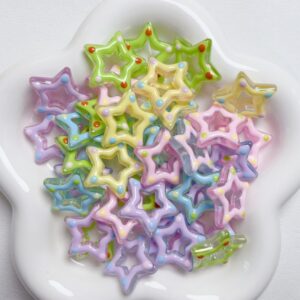 Wholesale Hand Painted Acrylic Star Beads DIY Jewelry Making Loose Beads Fashion Accessory
