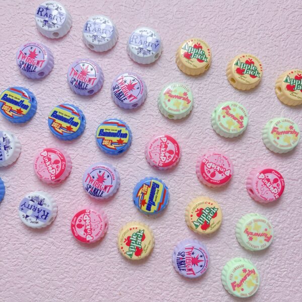 oly-f9a9a5a13868746eae1ffbba440f4911 Wholesale Cute Cartoon Pony Acrylic Bottle Cap Beads DIY Phone Charm Bag Accessory Craft Supply Gift OLY Exclusive