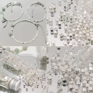 oly-fa536199d94c448bae735005db127ab6 Wholesale Chic Silver Tone Square Loose Beads Alloy Spacer Beads for DIY Jewelry Making Bracelet Necklace Gift Supply