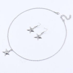 Starfish earrings and necklace set (fg1336)