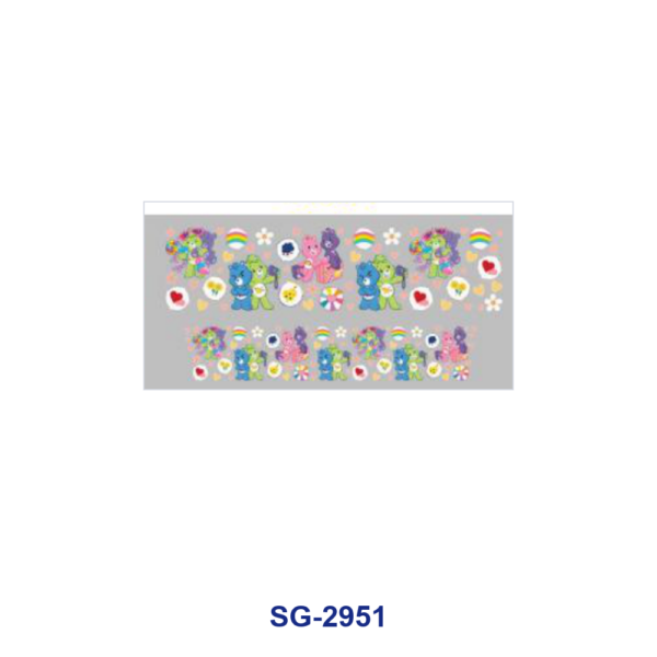 Wholesale 8pcs Colorful Cartoon Bear Floral Figure Print 3oz Cup Stickers Wrap OLY Exclusive