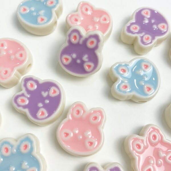 oly-fa80eefc5065109a51eaf62427928f46 Wholesale Cartoon Blush Rabbit Acrylic Loose Beads for DIY Phone Chain, Trendy Fashion Accessory for Everyday Use and Resale