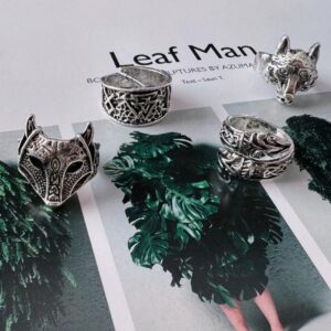 Wholesale Vintage Wolf Head Arrow Ring Adjustable Zinc Alloy Antique Finish Unisex Jewelry Accessory Good For Gift Or Resale