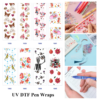 Wholesale 2/8/16pcs Retro Valentine Circus Skeleton Festival Floral Print Pen and Bookmark Stickers UV DTF Wraps OLY Exclusive