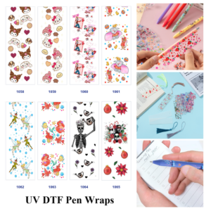 Wholesale 2/8/16pcs Retro Valentine Circus Skeleton Festival Floral Print Pen and Bookmark Stickers UV DTF Wraps OLY Exclusive
