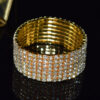 Wholesale Bridal Multi Row Rhinestone Stretch Bracelet Silver White Crystal Women S Jewelry For Party Gift
