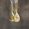Wholesale Stylish Retro Hollow Plant Pendant Earrings For Party Wear Zinc Alloy Electroplating Geometric Jewelry Accessory