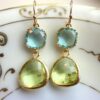 Wholesale Retro Irregular Blue Green Resin Zinc Alloy Earrings Trendy Fashion Accessory For Gift And Boutique Resale