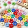 Wholesale Acrylic Five Petal Flower Beads Multicolor Loose DIY Jewelry Making Craft Supply Gift