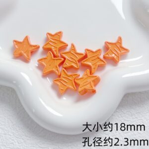 09-orange / Size is about 18mm, hole diameter is about 2.3mm