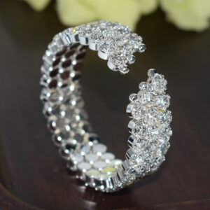 SL-1201 silver-3 rows of white diamonds