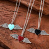 Wholesale Zinc Alloy Electroplated Gothic Heart Wings Necklace Retro Collarbone Chain For Women Fashion Jewelry Accessory