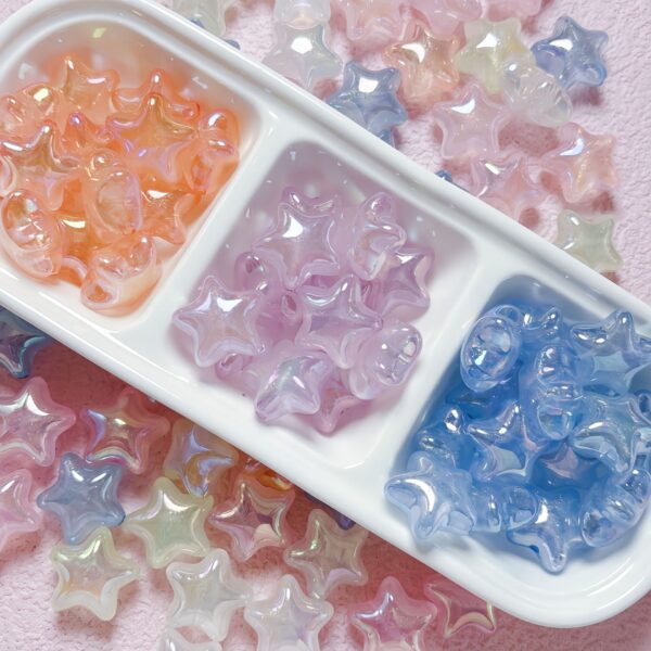 oly-fbee6e113bfd80da530a354a72a67b38 Wholesale Glow in the Dark Orange Star Acrylic Beads 22mm UV Coated Electroplated for DIY Phone Chain Keychain Jewelry Making
