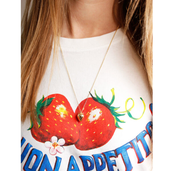 oly-fbfb242a4080484ff3e73b485dd2c706 Wholesale Modern Electroplating Copper Strawberry Pendant Necklace And Earrings Set For Everyday Wear Boutique Jewelry Gift
