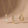 oly-fc157476b3ba57b2625db47620c75fc7 Wholesale Geometric Zircon Pendant Necklace Stainless Steel Stainless Steel Electroplated Tone Fashion Jewelry Gift
