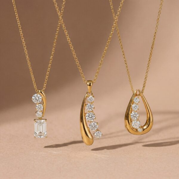 oly-fc157476b3ba57b2625db47620c75fc7 Wholesale Geometric Zircon Pendant Necklace Stainless Steel Stainless Steel Electroplated Tone Fashion Jewelry Gift