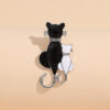 oly-fd6f28c56d760886a2fc1a6e3051a7b3 Wholesale Black And White Cat Couple Jewelry Set Necklace Brooch Earrings Zinc Alloy Electroplated Trendy Gift For Cat Lovers