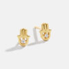 oly-fd75dfcdcd9f40d4da3287452d475416 Wholesale Copper Horseshoe Earrings With Zircon Eye Design Stylish Jewelry Accessory Gift For Party Boutique Resale