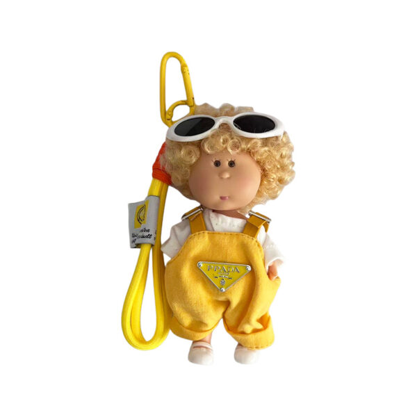 Wholesale Cute Korean Style Curly Doll Car Keychain Vinyl Changeable Outfit Figure Adorable Bag Charm Gift For Everyday Use