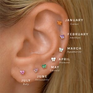 Wholesale Copper Butterfly Ear Studs With Zircon Screw Back Cartilage Piercing Trendy Women S Jewelry Accessory Fashion Gift For Boutique Resale