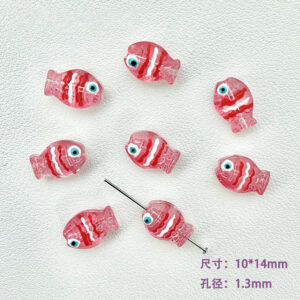 03-Red and White / The size is about 10*14mm, the aperture is about 1.4mm