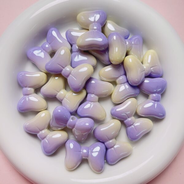 oly-fe0d3b74fdb7c84f835086a81d14c977 Wholesale Acrylic Electroplated Two-Tone Gradient Bow Loose Beads for DIY Phone Charm Keychain Making, Fashion Accessory Gift