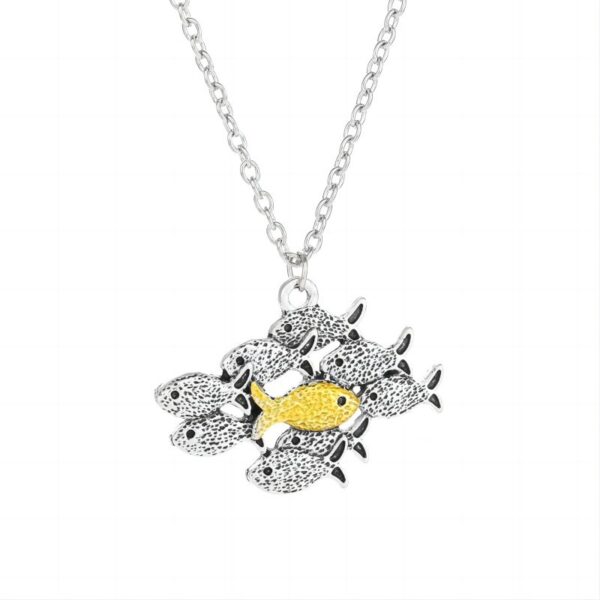 oly-fe2a08a1607e7e925d55cf8fbba5fbd5 Wholesale Zinc Alloy Antique Silver Goldfish Pendant Necklace Retro Irregular Design Fashion Jewelry Gift
