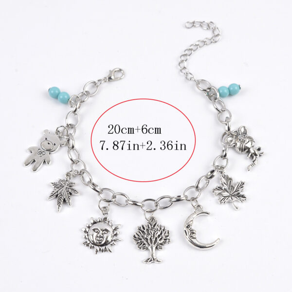 Wholesale Vintage Distressed Punk Denim Bracelet With Geometric Pendant Zinc Alloy Unisex Jewelry Accessory For Anniversary Gift