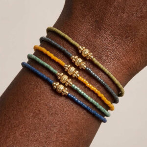 Wholesale Copper Electroplated Retro Bead Bracelet Olive Green Geometric Unisex Design Stylish Fashion Accessory For Everyday Wear Gift Stacking