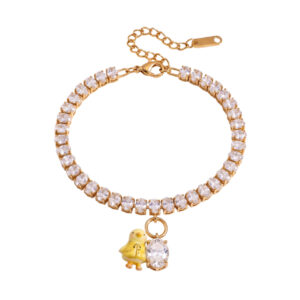 Little Yellow Duck Oval Diamond Bracelet