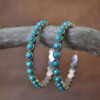 Wholesale Alloy Electroplated Turquoise Large Hoop Earrings For Women Trendy Party Jewelry