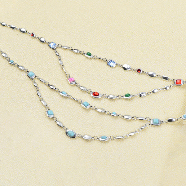 oly-fe7b427ee4d8af824d686cda43e9c013 Wholesale Vintage Ethnic Style Turquoise Double Layered Necklace Trendy Chic Jewelry Accessory For Boutique Resale And Gift