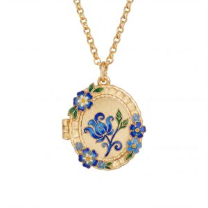 Blue Flower Opening and Closing Necklace