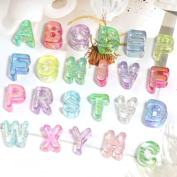 oly-fed6f4628bc5301bd6e605a29b3c0184 Wholesale Acrylic Electroplated Letter Beads DIY Craft Supply Transparent Alphabet Beads for Jewelry Making