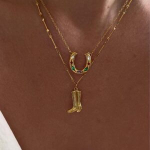 oly-fed7554cdccfa2f80060a1713390cb67 Wholesale Stainless Steel Rainbow Horseshoe U Shape Pendant Necklace With Zircon Women S Fashion Jewelry Gift