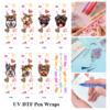 oly-ff3e0f7fe82688e7c3c8c6943b77f043 Wholesale 2/8/16pcs Cute Dog Leopard Bow Paw Print Heart Bunny Carrot Print Pen and Bookmark Stickers UV DTF Wraps