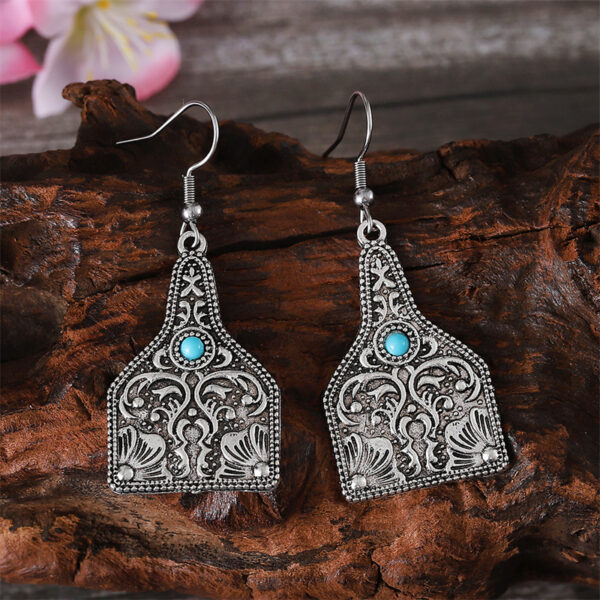 oly-ff44d3238126d2f17896ed6c04ea523a Wholesale Retro Turquoise Irregular Pendant Necklace Ancient Silver Finish Trendy Fashion Accessory For Daily Wear