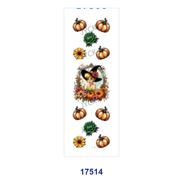 Wholesale 2/8/16pcs Autumn Floral Princess Witch Pattern Pen and Bookmark Stickers UV DTF Wraps OLY Exclusive