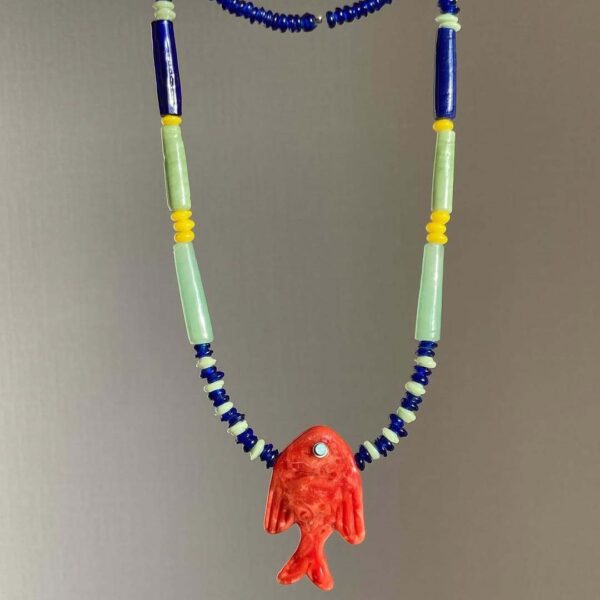 Wholesale Summer Ocean Glass Fish Pendant Necklace Fashion Jewelry For Women Gift