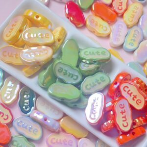 Wholesale Trendy Cute Word Plate Acrylic Charms, Electroplated Black Finish, for DIY Phone Chain Keychain Jewelry Accessory